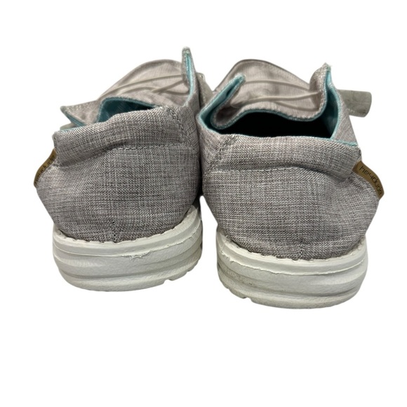 Women’s HEY DUDE Wendy Gray Chambray Slip On Shoes Size 10 - Picture 2 of 6